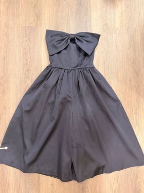 ASOS Black Strapless Midi Jumpsuit with Bow Detail